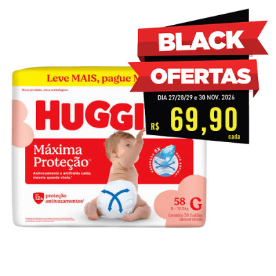 Huggies Fraldas Máxima Proteção Hiper